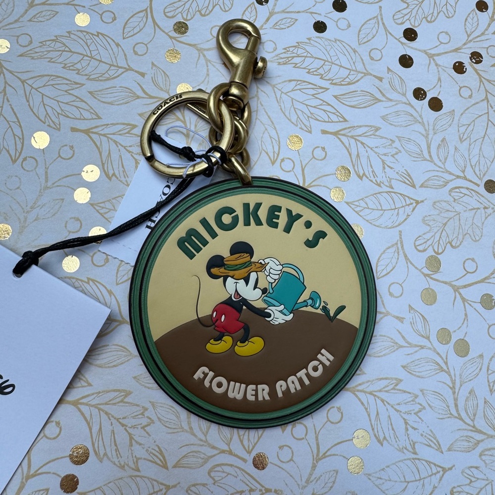 Coach X Disney Mickey Mouse Flower Patch Bag Charm CH602